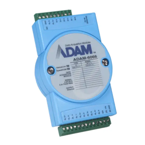 Advantech ADAM-6066-D 6kanálový digitální vstup a 6kanálové výkonové relé Modbus TCP Module