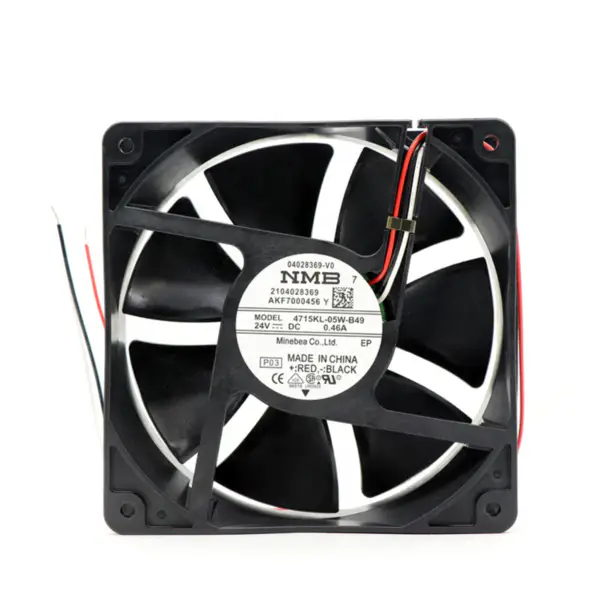 Originální japonský ventilátor NMB 4715KL-05W-B49 12038 120*120*38MM 24VDC 0.46A 11.04W 3200RPM 118CFM Axiální chladicí ventilátor