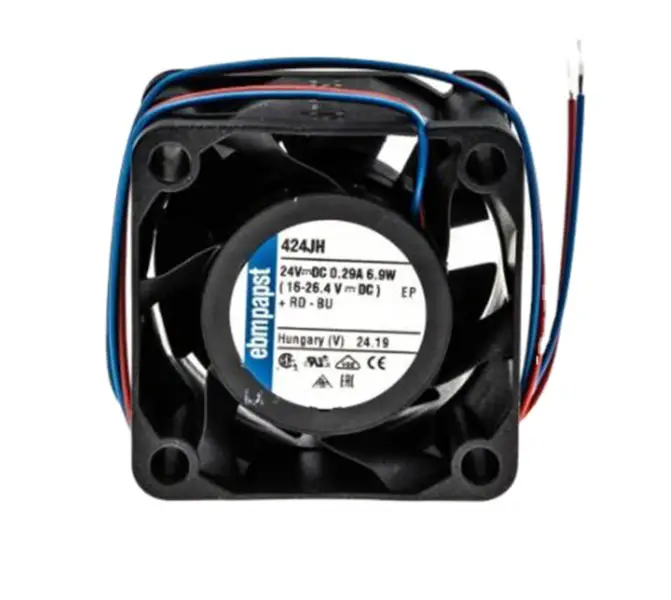 ebmpapst 424JH Axiální ventilátor 40 x 40 x 28 mm 24 V DC Průtok vzduchu 38 m3/h 17250 ot/min Invertorový chladicí ventilátor