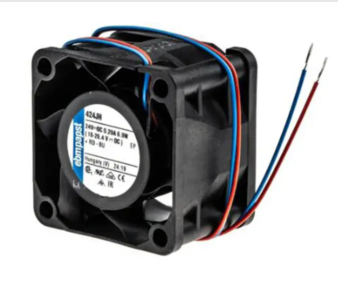 ebmpapst 424JH Axiální ventilátor 40 x 40 x 28 mm 24 V DC Průtok vzduchu 38 m3/h 17250 ot/min Invertorový chladicí ventilátor