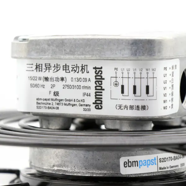 Německý ebm papst S2D170-BA04-08 AC230/400V 15/22W axiální ventilátor