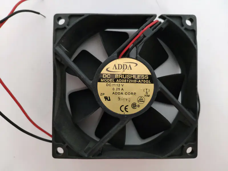AD0812HB-A70GL nový ADDA 80*80*25mm 12V 0,25A tichý ventilátor chlazení podvozku