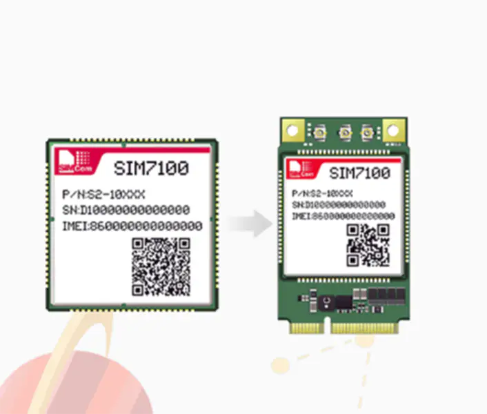 Bezdrátový modul SIMCOM 4G LTE vícepásmový modul LTE /WCDMA/GNSS pro aplikace M2M IoT SIM7100 SIM7100A SIM7100E SIM7100C