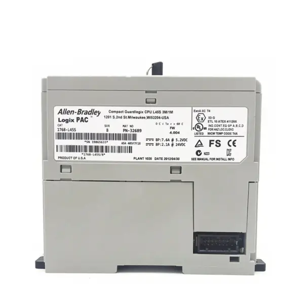 Nejlepší cena PLC Allen Bradley Compact Guardlogix Cpu L45S 3M/1M 1768-L45S