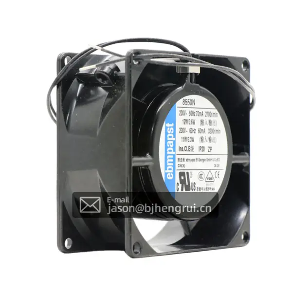 velikost 80 x 80 x 38 mm 8550N 230 V AC průtok vzduchu 50m3/hod 2700 ot/min ebmpapst Axiální chladicí ventilátor