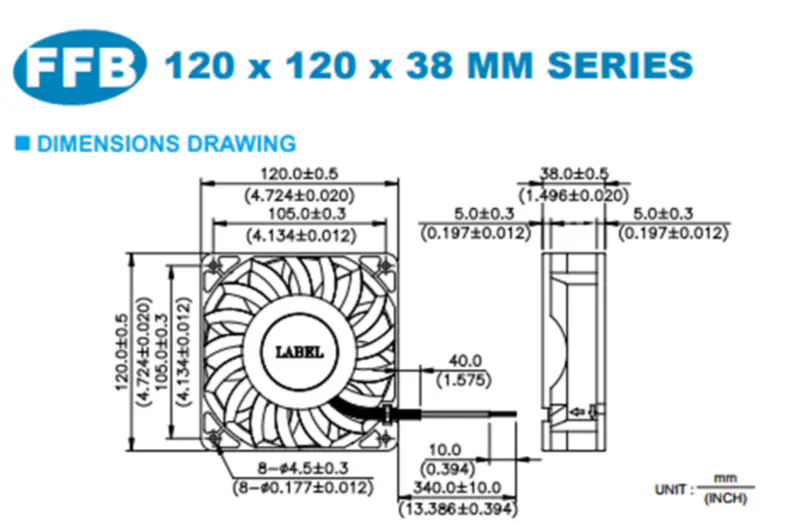 Původní Delta FFB1248EHE 48V 0,75A měničová skříň Dedikovaný chladicí ventilátor