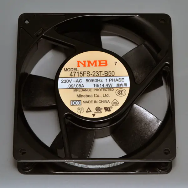 Japonsko NMB 4715FS-23T-B50 1119*119*38mm 230V AC chladicí ventilátor s kovovým pláštěm 4715FS-23T-B5A