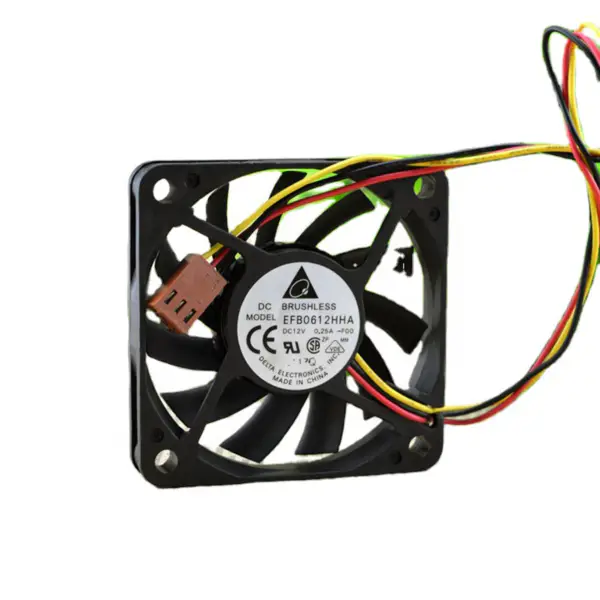 Delta EFB0612HHA 60*60*10mm 12V 0,25A 2,16W 4800RPM Kuličková ložiska Velký objem vzduchu Chladicí ventilátor šasi