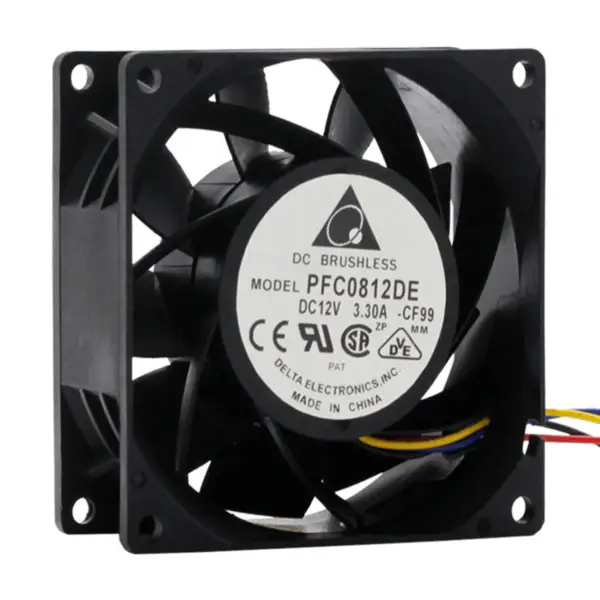 Delta PFC0812DE 80*80*38mm serverový ventilátor Axiální chlazení Ventilátor 4vodičové PWM řízení otáček 3,3A velký objem vzduchu