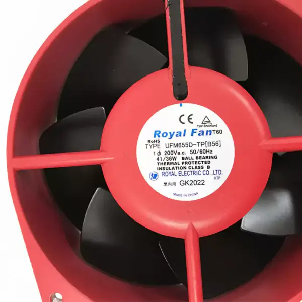 ROYAL TYPE UFM655D-TP[B56] 200V 41/36W 0,33/0,27A 2800RPM 312/360m3/h 2 dráty Chladicí ventilátor