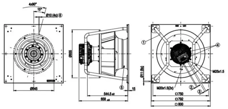 Ebmpapst K3G560-PC04-01 Ventilátor