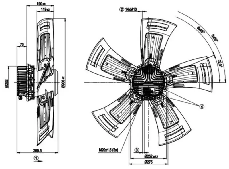 Ebmpapst A3G910-AV02-02 Ventilátor