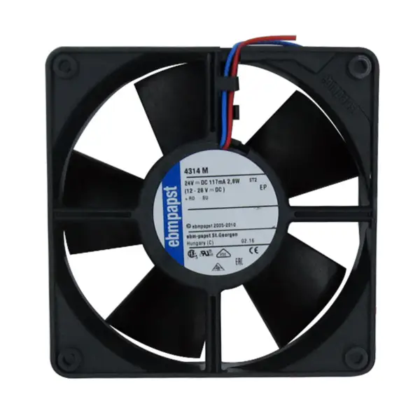 velikost 119 x 119 x 32 mm 24 V ss průtok vzduchu 140 m3/h 2300 ot/min 4314M ebm papst chladicí ventilátor