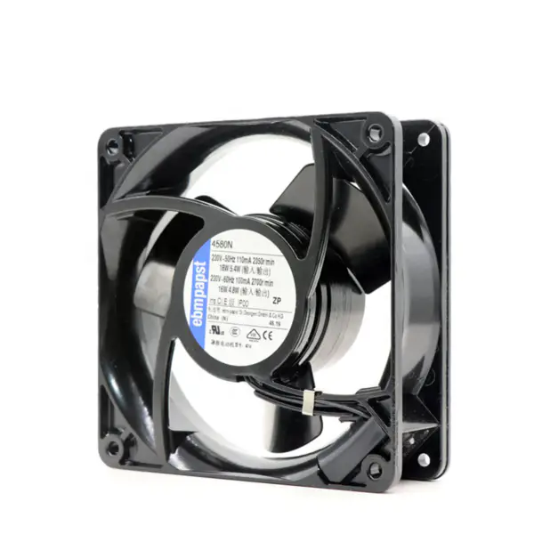 119 x 119 x 38mm 230 V AC průtok vzduchu 123m3 / h 2350 ot/min 4580N Ventilátor chlazení ebm papst s pouzdrovým ložiskem