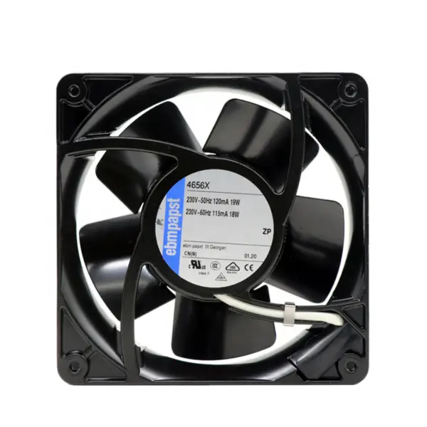 velikost 119 x 119 x 38 mm 230 V AC průtok vzduchu 160m3/h 2650 ot/min 4656X ebm papst chladicí ventilátor