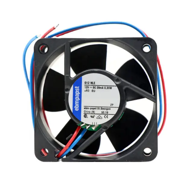 Velikost 60 x 60 x 25 mm 12 V DC Průtok vzduchu 21 m3/h 2500 ot/min 612NLE Ebmpapst chladicí ventilátor
