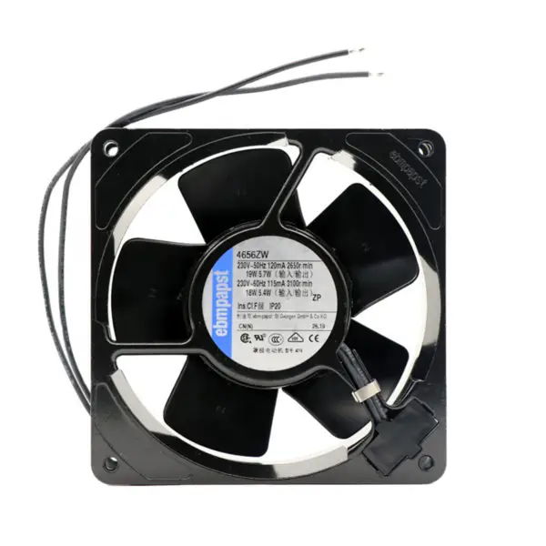 velikost 119 x 119 x 38mm 230 V AC průtok vzduchu 160m3/h 2650 ot/min 4656ZW ebmpapst chladicí ventilátor