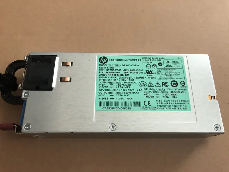 Napájecí zdroj HP DL580 Gen8 G8 1200W Max 660185-001 643956-201 HSTNS-PL30 DPS-1200SB A