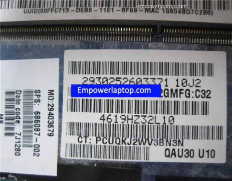 Základní deska HP Envy 4-1000 686087-501 686087-001 QAU30 LA-8662P