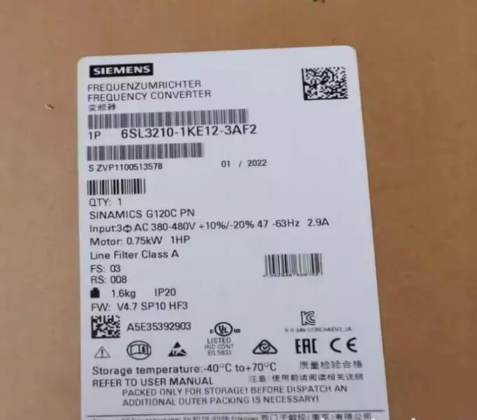 Měnič Siemens G120C 6SL3210-1KE12-3AF2 6SL32101KE123AF2