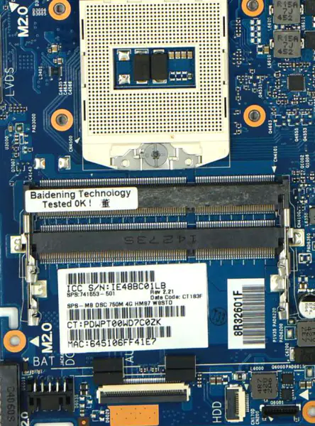 Základní deska pro notebooky HP ENVY15-J 741653-001 741653-501 DDR3 HM86 GT750M 4GB