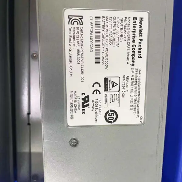 Hpe 744351-001 782410-001 Napájecí zdroj s funkcí záložní baterie
