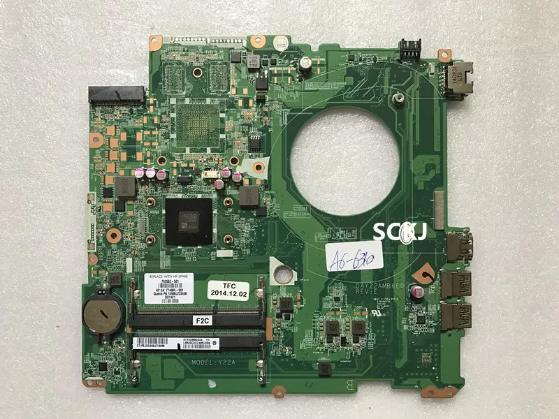 HP 14-V 14-P 763552-501 763552-001 A6 Základní deska procesoru