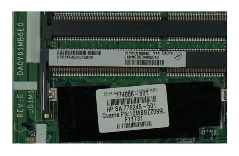 Základní deska HP 774606-001 774606-501 776245-501 I5-4210U DA0Y61MB6E0