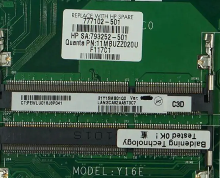 Základní deska HP 17-F 777102-001 777102-501 777102-601 DAY16EMB8C0