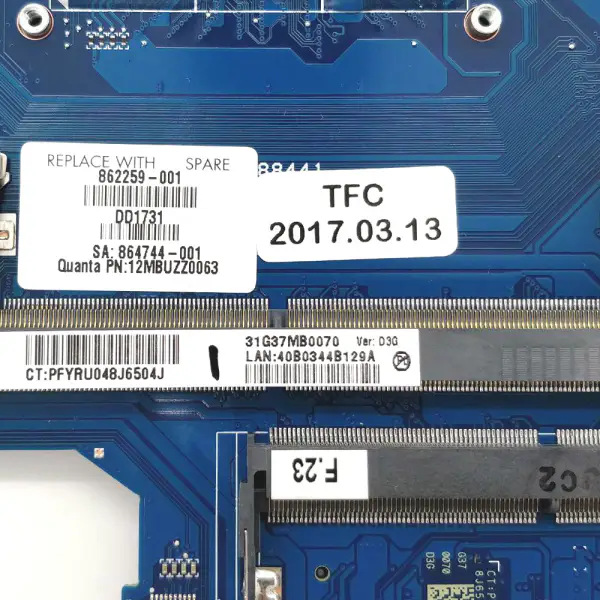 HP PAVILION 17-AB 17T-AB 17-W 862259-001 862259-501 862259-601 DAG37AMB8D0 Základní deska I7