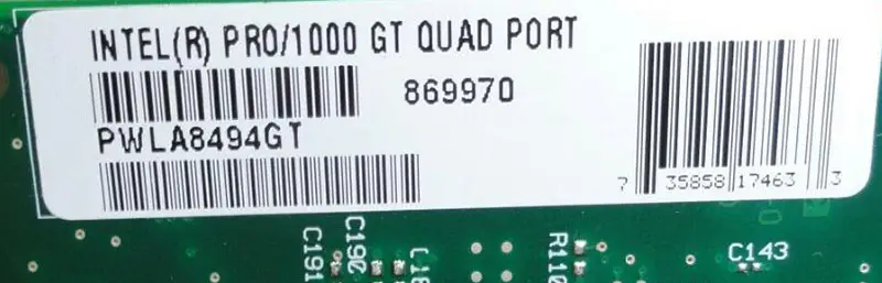 Čtyřportový serverový adaptér Intel PRO/1000 GT PWLA8494GT 82546GB