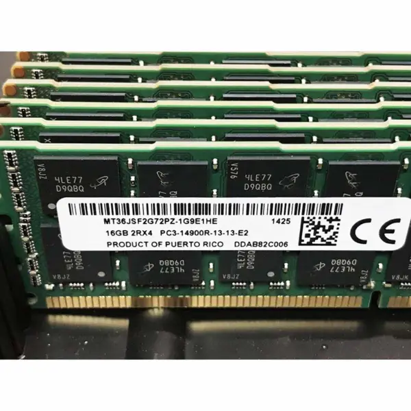 2ks Mt36jsf2g72pz-1g9e1 Ram pro Mt 16gb Ddr3 1866mhz Reg 2rx4 Pc3-14900 Paměti