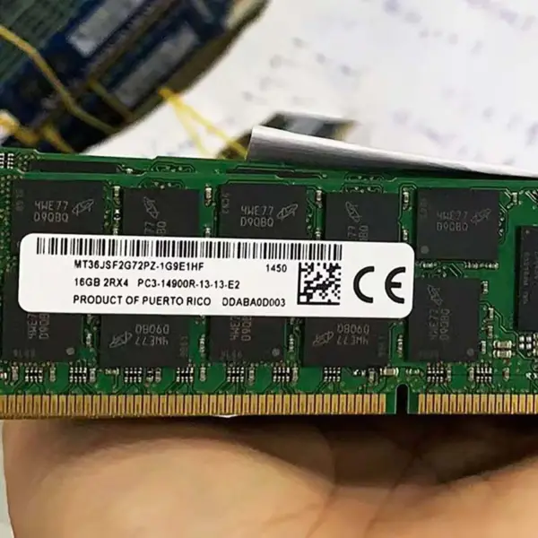2ks Mt36jsf2g72pz-1g9e1 Ram pro Mt 16gb Ddr3 1866mhz Reg 2rx4 Pc3-14900 Paměti
