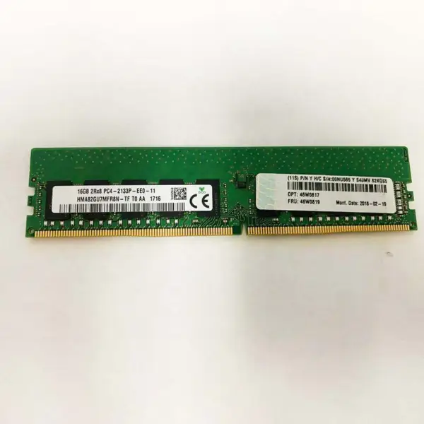 Pro Lenovo Ram 46w0817 46w0819 00nu565 16gb 2rx8 Pc4-2133p Ddr4 2133 Ecc Serverová paměť