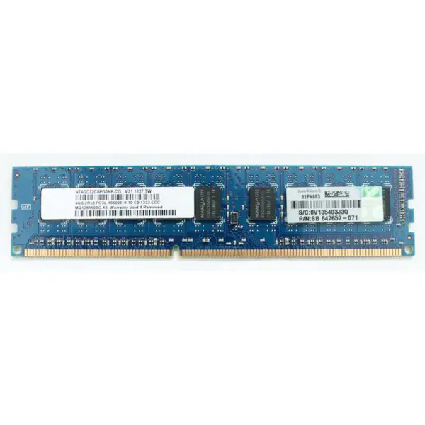 Serverová paměť pro Hp 647907-b21 647657-071 4gb 2rx8 Pc3l-10600e Ddr3 1333 Ecc