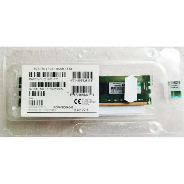 731761-b21 731657-081 735303-001 Ram 8gb Ddr3 1866 1rx4 Pc3-14900r Serverová paměť