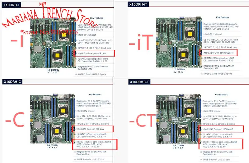 X10drh-ct pro základní desku Supermicro Lga2011 E5-2600 V4/v3 Family Ddr4 Dual Port 10gbase-t Sas3 (12gbps) Ipmi 2.0