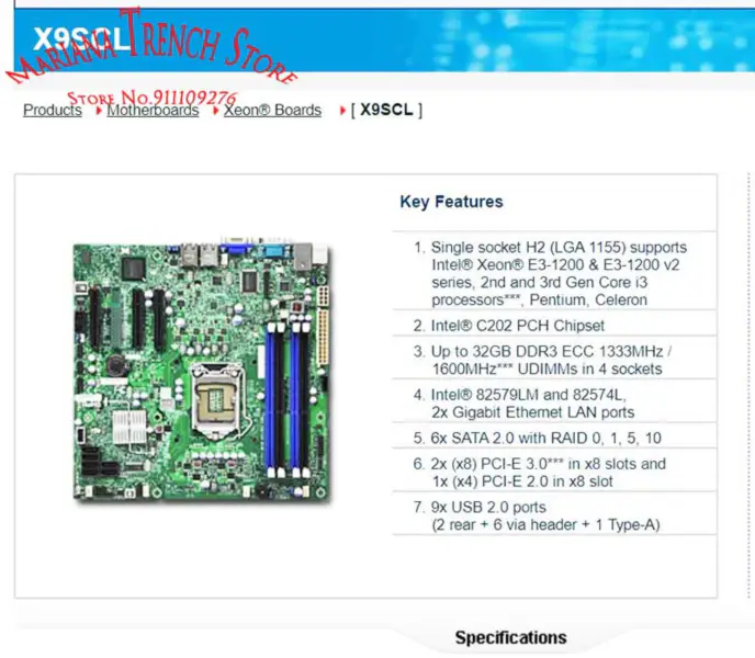 X9scl pro serverovou desku Supermicro Lga1155 Xeon E3-1200 V1 V2 Serie 2. a 3. generace Core I3 Ddr3 Sata 2.0 Pci-e 3.0 Usb 2.0