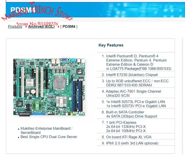 Pdsm4 pro základní desku / serverovou desku Supermicro Mukilteo Enterprise