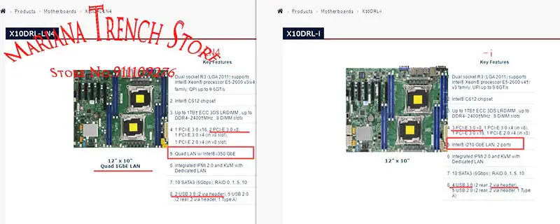 X10drl-ln4 pro základní desku Supermicro Quad 1gbe Lan Lga2011 E5-2600 V4/v3 Family Ddr4 Quad Lan W/ I350 Gbe