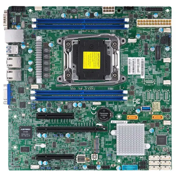 X11srm-f Průmyslové balení Základní deska pro Supermicro s jednokanálovým 2066pinovým čipem C422 W-2200 Ipmi Microatx