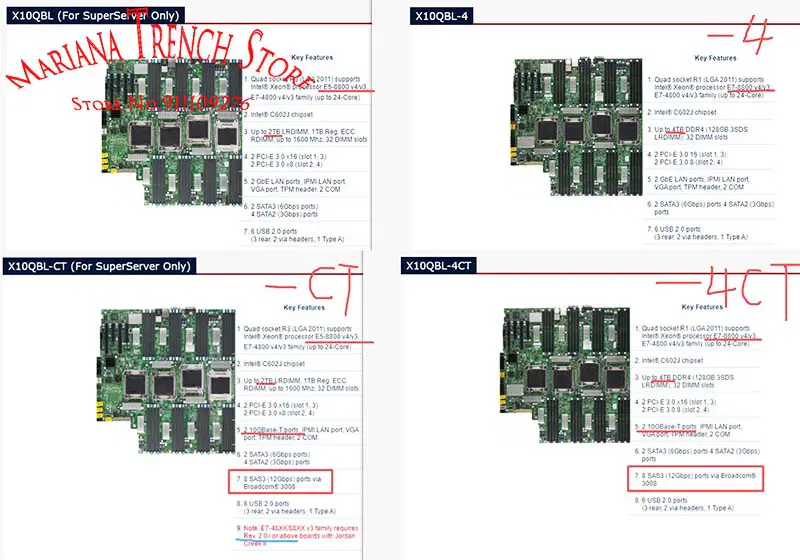 X10qbl-4 pro základní desku Supermicro Quad Socket R3 (lga2011) E7-4800 V4/v3 Ddr4 Gbe Lan Ports