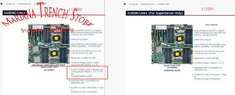 X10drc-ln4+ pro základní desku Supermicro Lga2011 E5-2600 V4/v3 Family Processor Ddr4 Ipmi 2.0 Sas3 (12gbps) Ports
