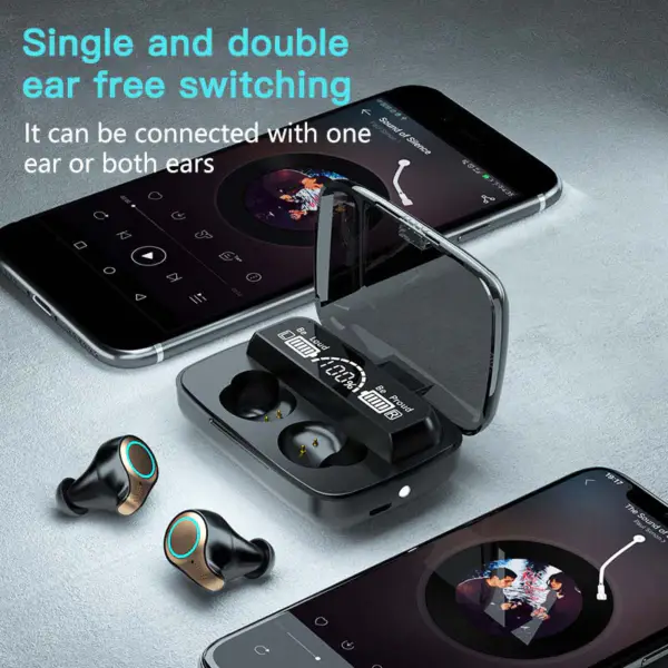 M18 Tws 5.0 Sluchátka Touch Mini Wireless Headset Sportovní Hd Call M18 Earphone Vodotěsné Led Digital Display Earbuds