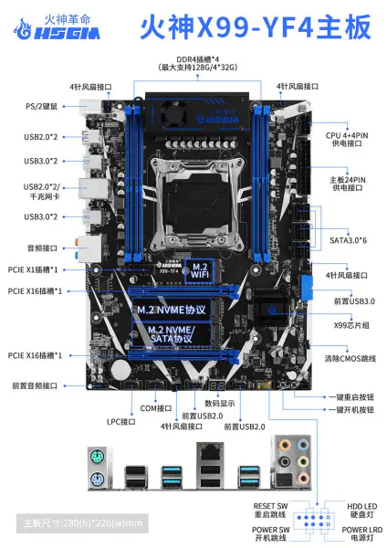 Hsgm X99-yf4 Univerzální základní deska Lga