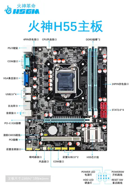 Hsgm H55 Základní deska pro stolní počítače Základní deska pro stolní počítače s paticí Lga 1151 pro procesory