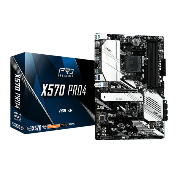 Základní deska AsRock Am4 Socket 2000 3000 4000 G-series 5000 a 5000 G-series Cpu X570 Pro4