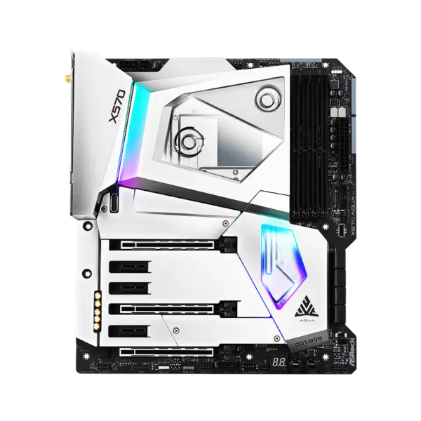 AsRock Základní deska pro PC X570 Aqua podporuje procesory Am4 Socket R řady 2000 a 3000