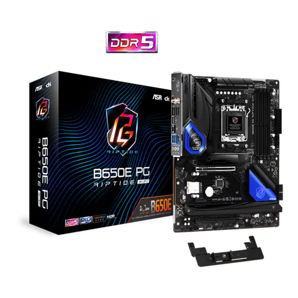 AsRock Atx Základní deska B650e Pg Riptide Wifi Ddr5 Am5 Podpora CPU 7950x 7900x 7700x 7600x