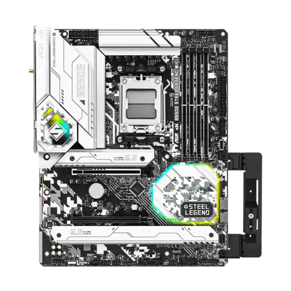 AsRock Atx Základní deska B650e Steel Legend Wifi Ddr5 Am5 Podpora CPU 7950x 7900x 7700x 7600x